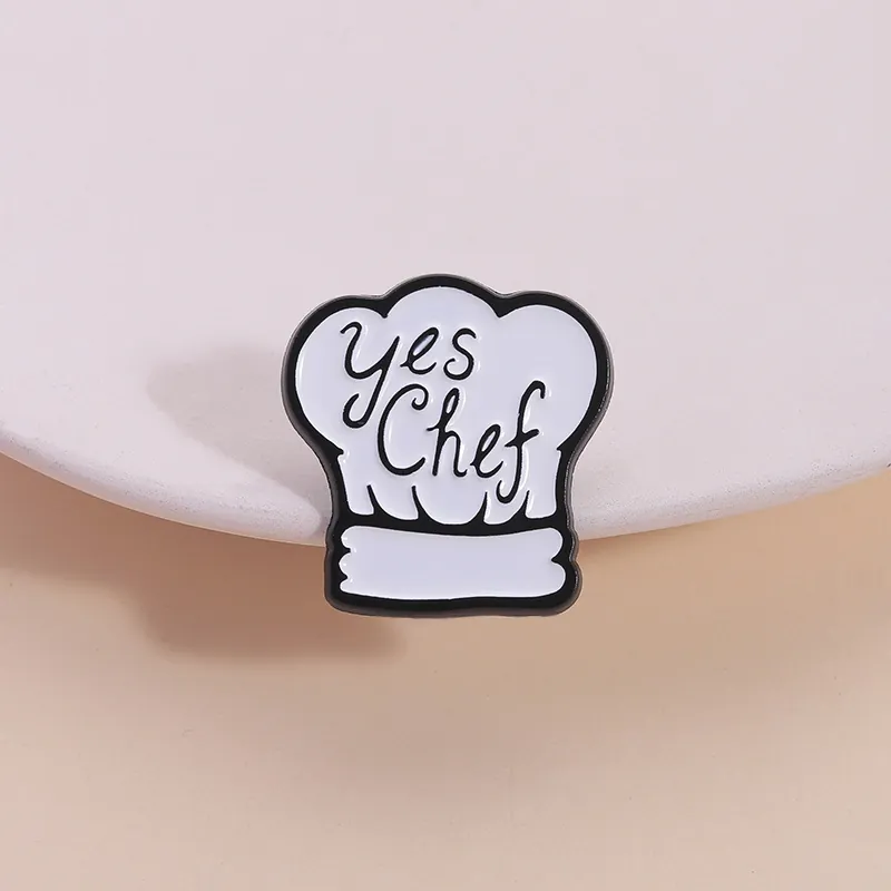 Épingle en Émail Yes Chef Toque de Cuisinier Broche en Alliage de Zinc Badge Peinture au Four pour Amateurs de Cuisine Cadeau