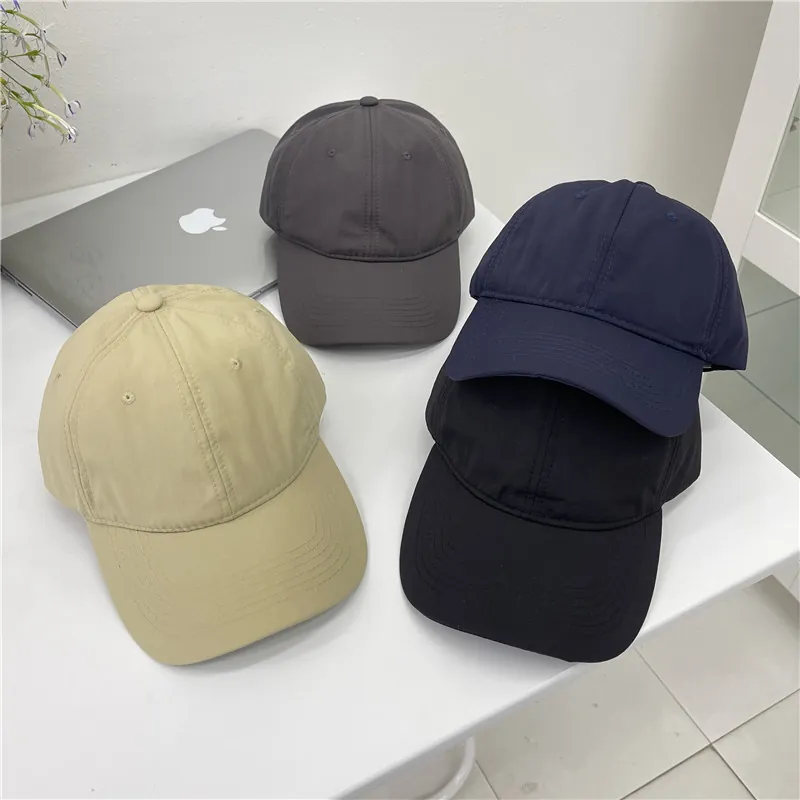 Summer Quick Dry Baseball Cap For Men Women Plain Solid Color Breathable Sun Protection Outdoor Sports Adjustable Snapback Hat