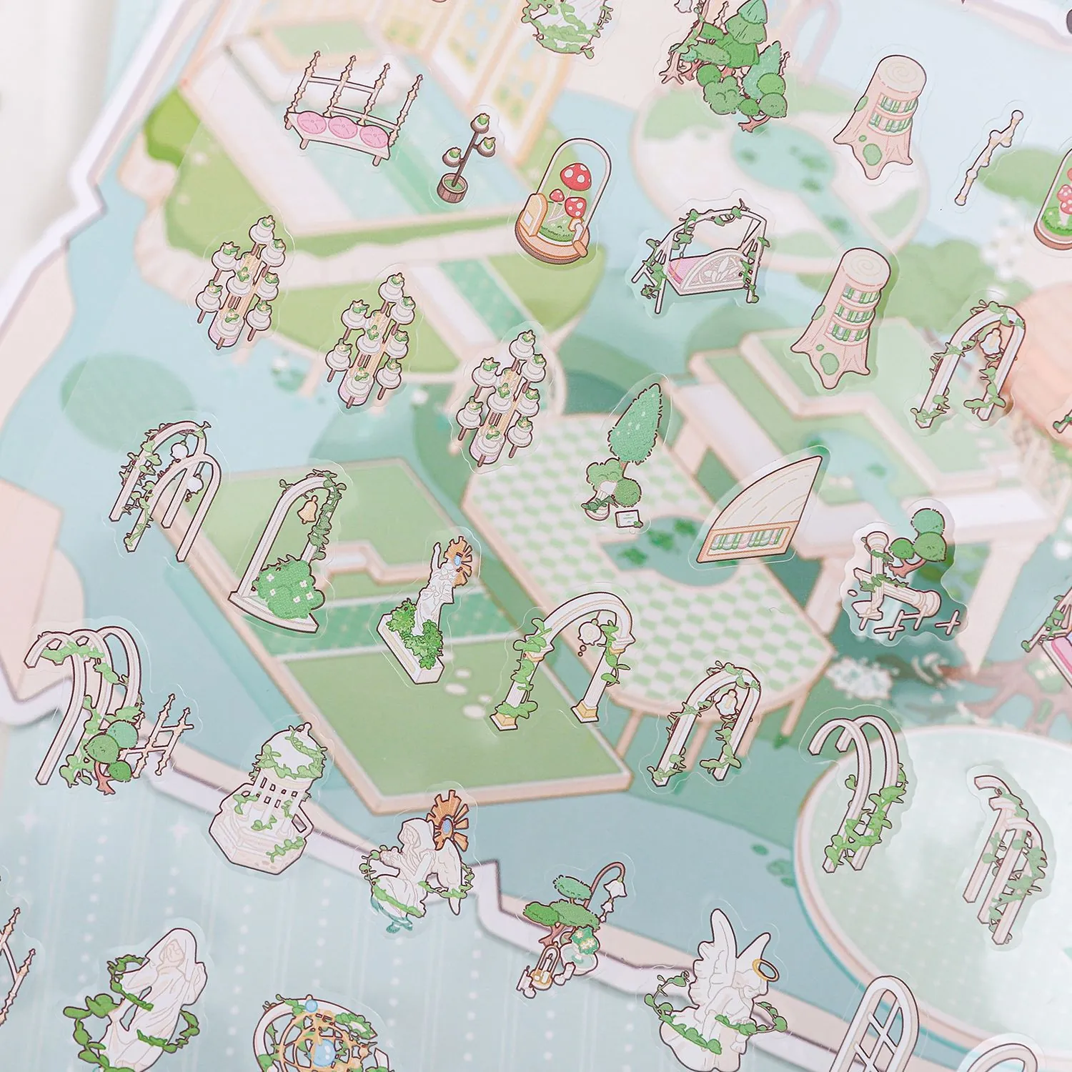 Fantasy Roaming Series PET Waterproof Stickers Set For Journaling DIY Scenery Micro Landscape Decorative Scrapbook Stickers