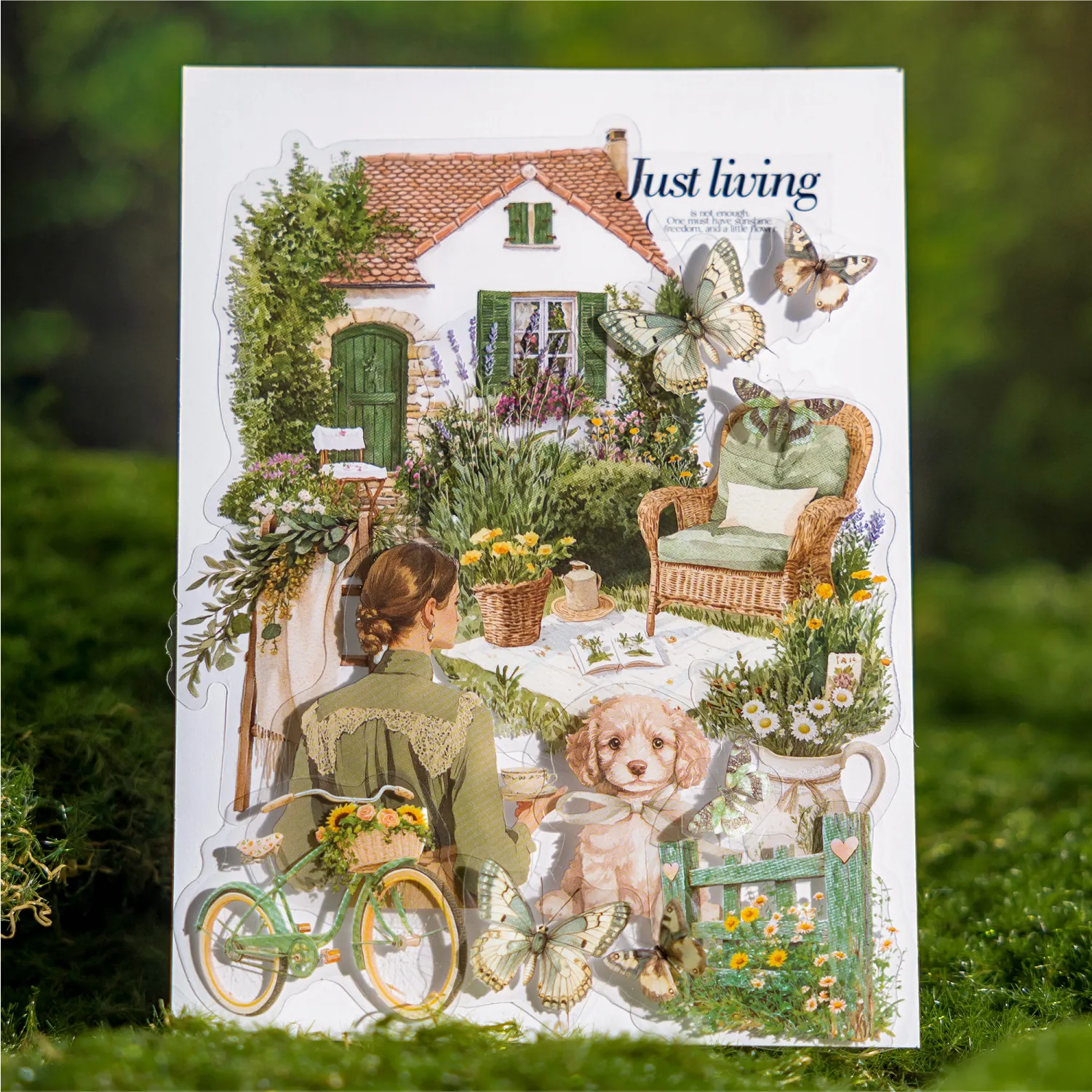 Pack d'Autocollants Vintage en PET Série Field Life Landscape Stickers Décoratifs DIY pour Scrapbooking et Journaling