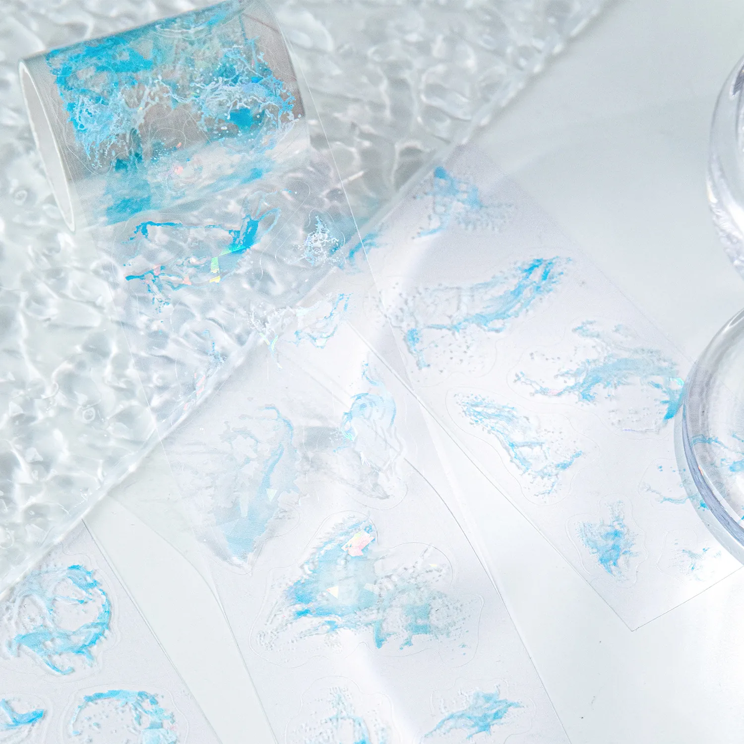 Misty Illusion Serie PET Dekoratives Klebeband Holografisch Muschellicht Gestanzt Handbuch Aufkleber DIY Scrapbooking Material Ästhetische Dekoration