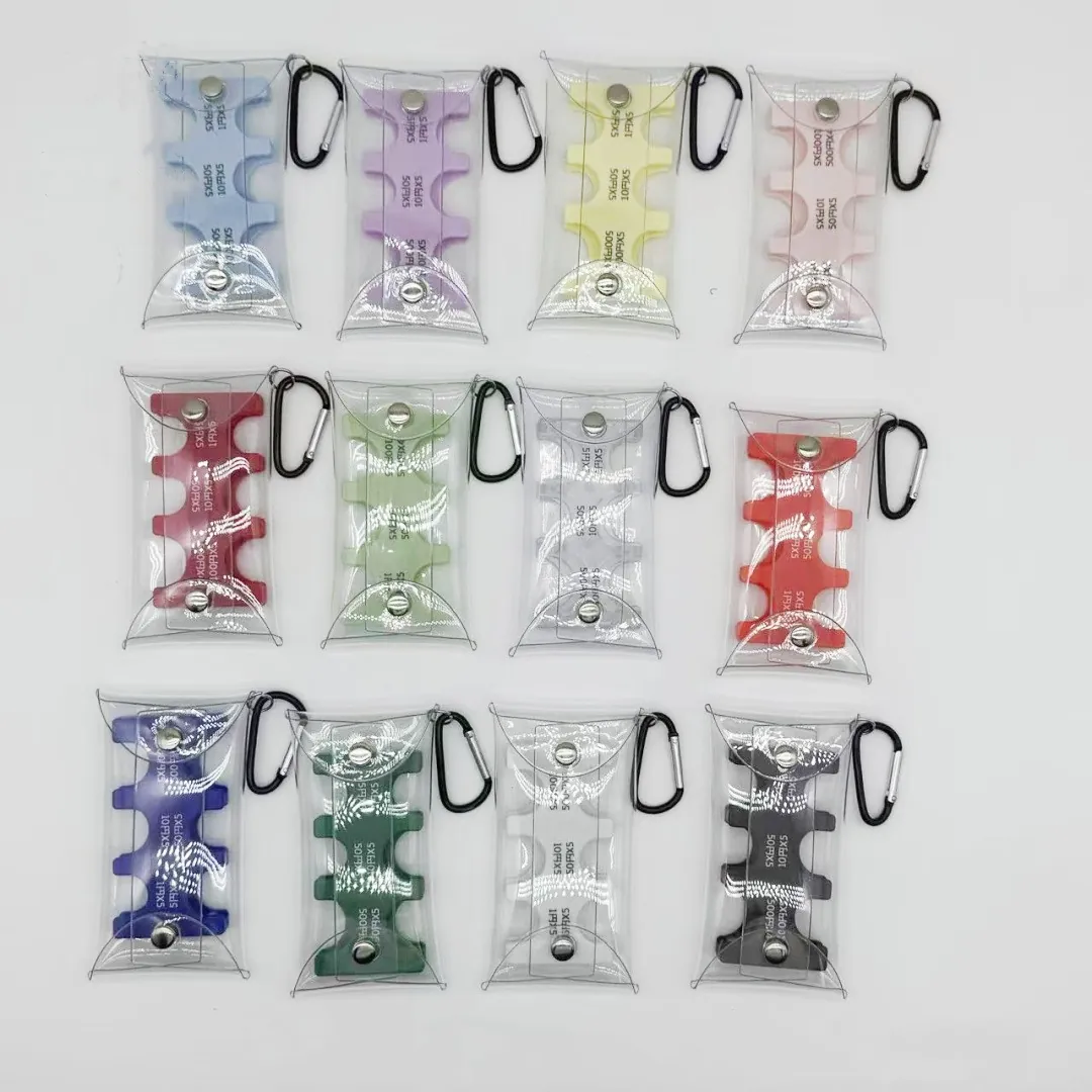 Portable Japanese Coin Organizer Pouch Clear PVC Mini Wallet With Metal Hook Waterproof Coin Storage Bag For Travel Daily Use