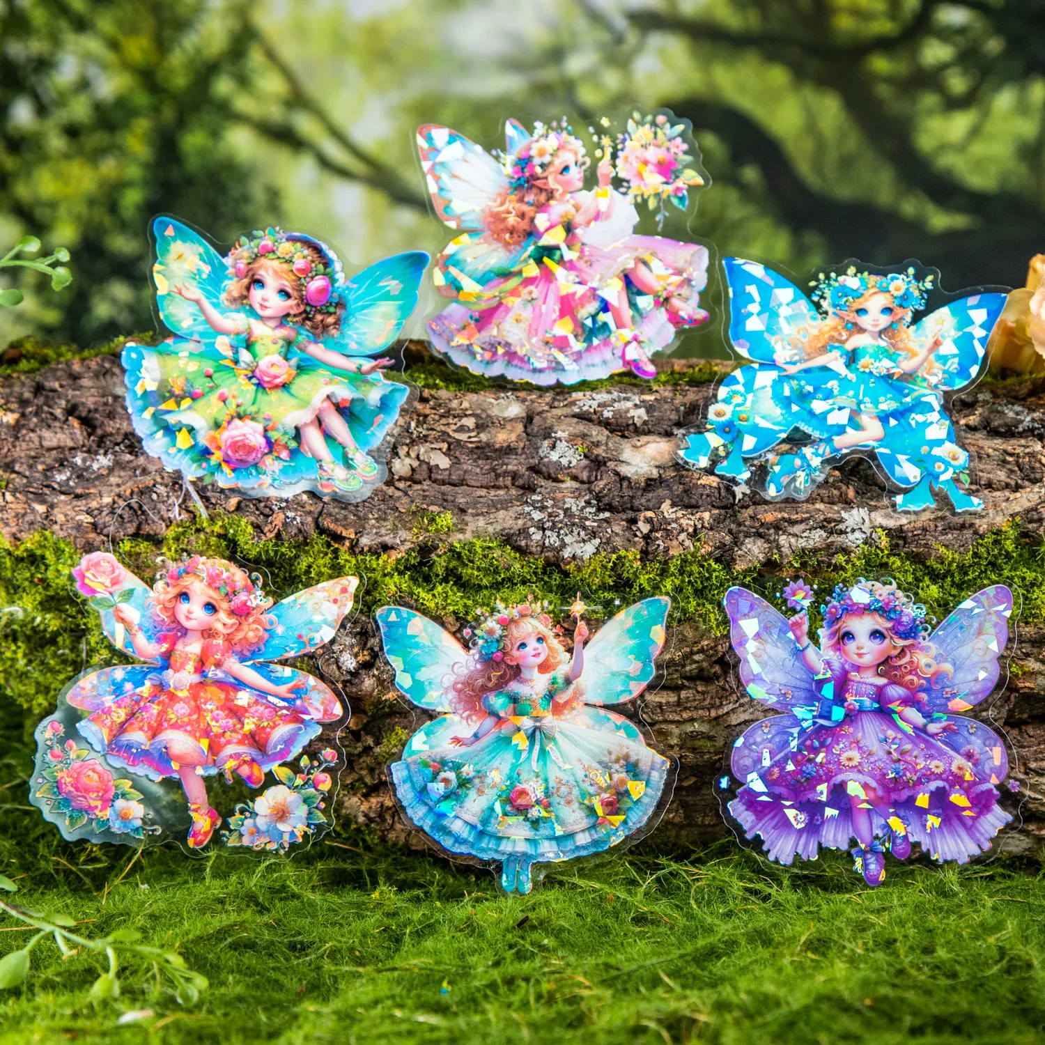 Märchen Elf Serie PET Aufkleber Irisierend Muschellicht Effekt Wasserdicht DIY Tagebuch Dekorative Aufkleber Für Scrapbooking Planer