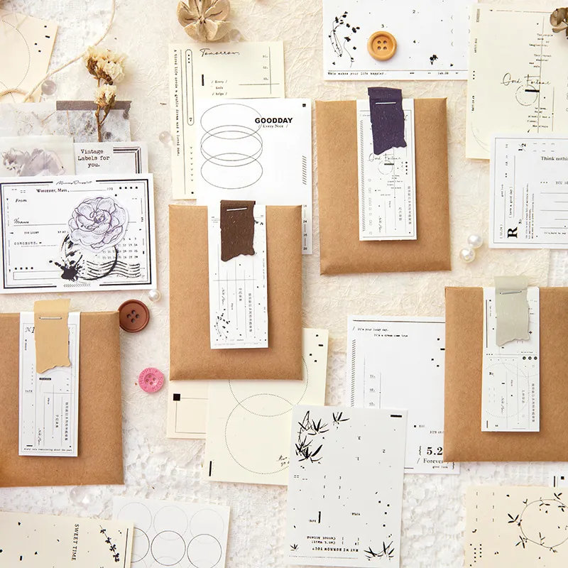 Blocs-notes Vintage en Papier Spécial avec Estampage à l'Or Papeterie Décorative Botanique Géométrique pour Scrapbooking