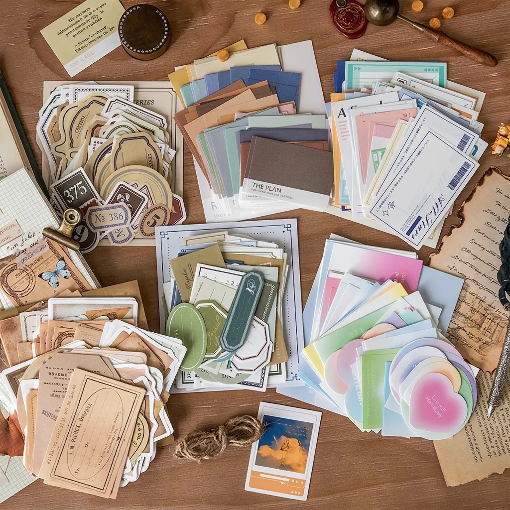 Vintage Retro Scrapbooking Material Paper Pack 100 Sheets Decorative Sticky Notes For DIY Crafts Journaling Labels Stationery