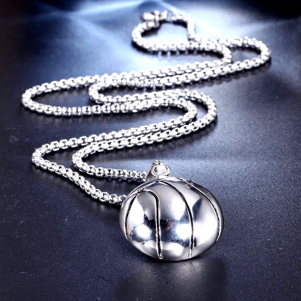Hip Hop Basketball Pendant Necklace Stainless Steel Sports Jewelry For Men Women Electroplated Casting Fashion Accessory