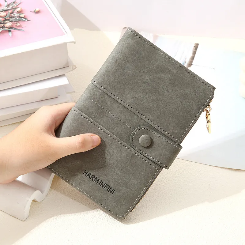 RFID Blocking Women PU Leather Long Wallet Urban Minimalist Travel Passport Holder Zip Around Clutch Purse With Snap Closure