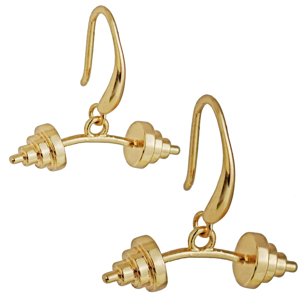 Creative Copper Dumbbell Barbell Pendant Earrings For Women Electroplated Fitness Theme Sports Style Drop Earrings Jewelry Gym Lovers Gift