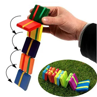 Classic Wooden Jacobs Ladder Toy Colorful Rainbow Blocks Kinetic Illusion Fidget Toy For Kids Hand Eye Coordination Education