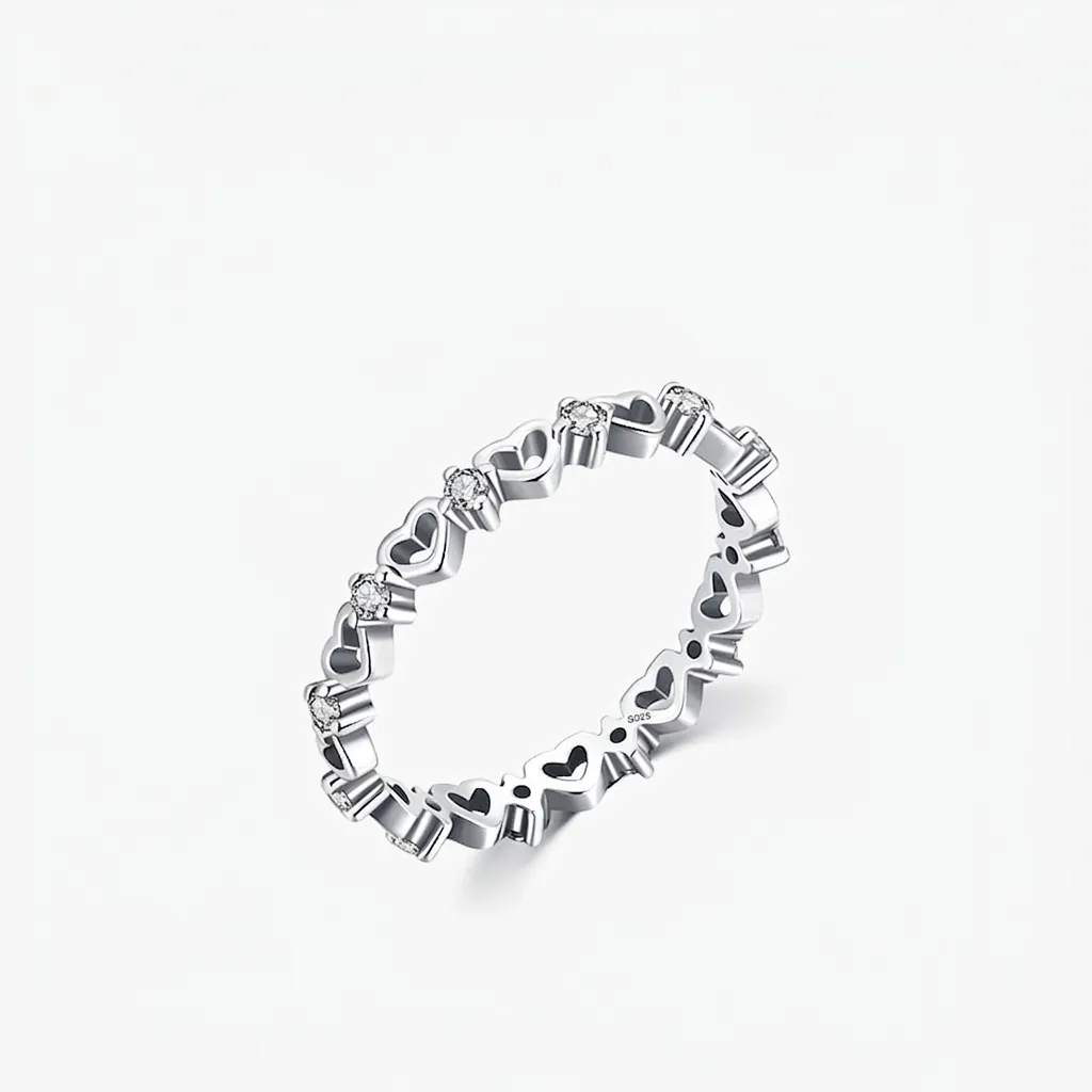 S925 Sterling Silver Hollow Heart Ring For Women Minimalist Micro Inlaid Zirconia Stackable Finger Ring Fashion Jewelry Gift