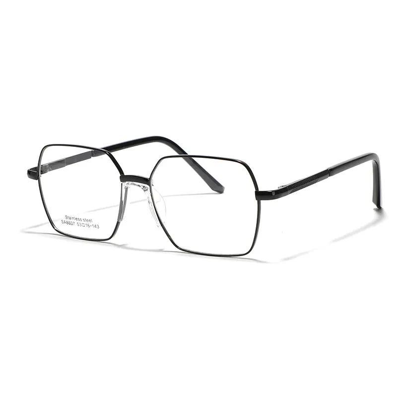 Moderne Quadratische Metallrahmen Optische Brille Für Damen Herren Minimalistisch Geometrisch Großer Rahmen Klare Linse Brillen