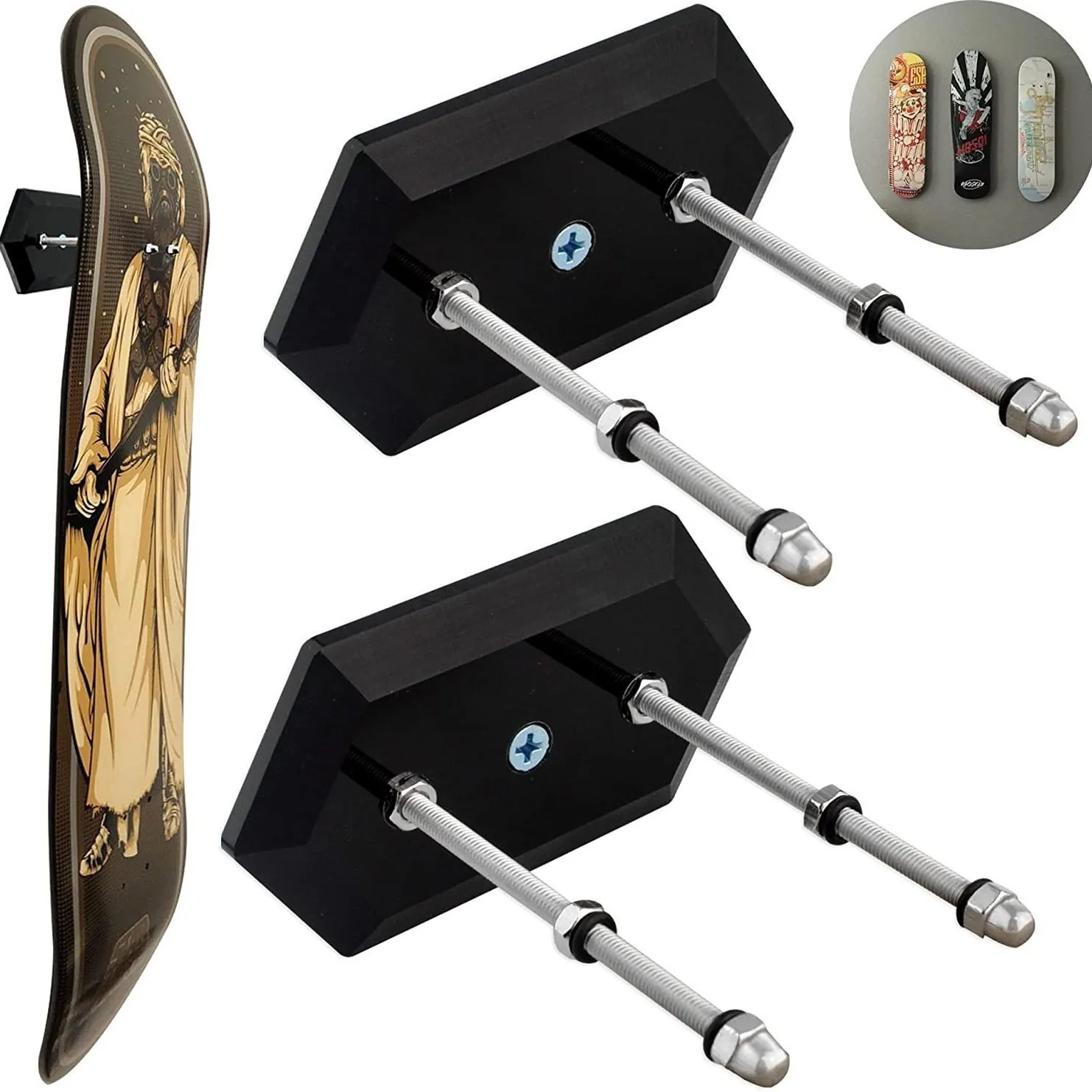 Supporto da Parete per Skateboard in Acrilico Espositore Galleggiante Heavy Duty per Deck da Longboard Supporto Professionale per Skateboard