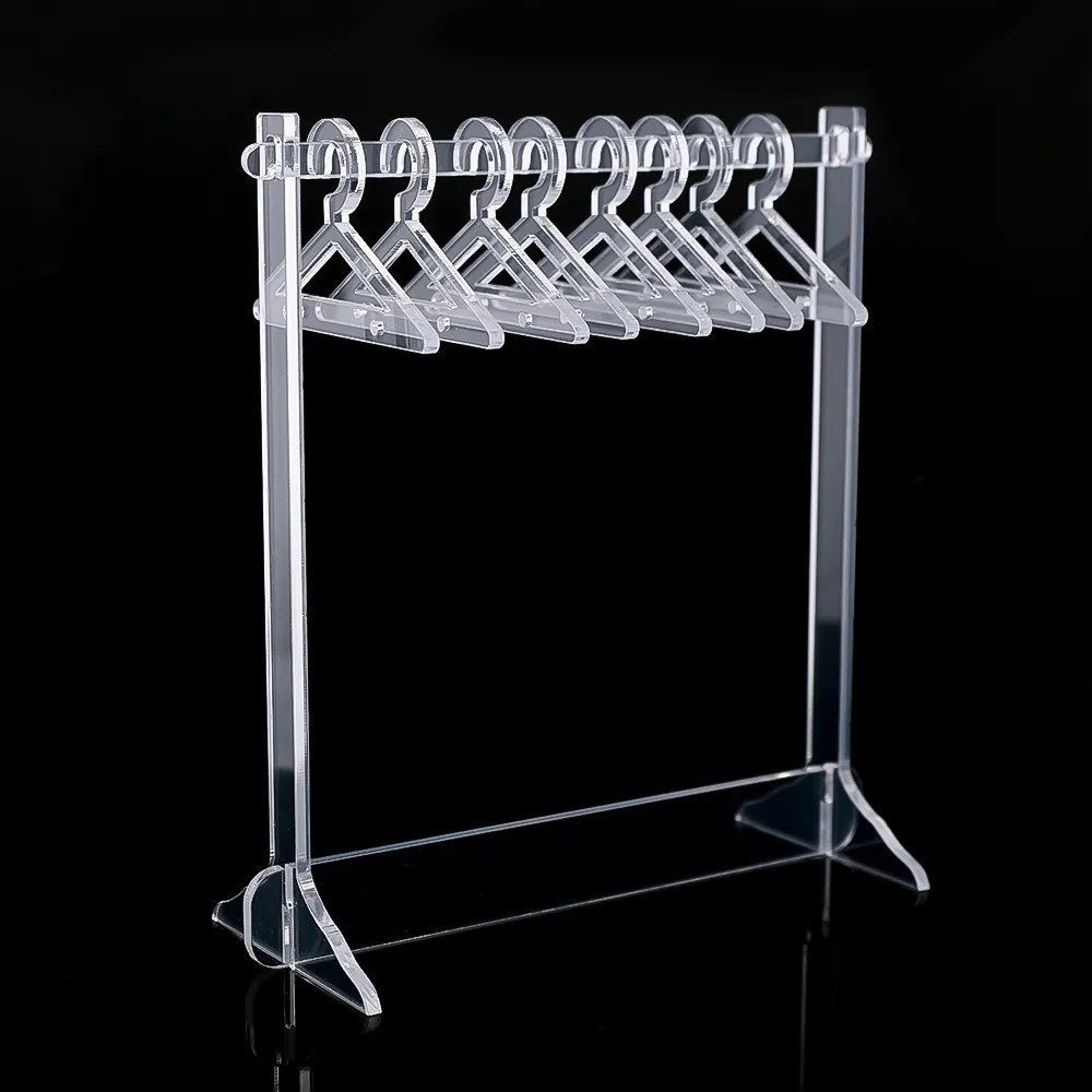Creative Acrylic Mini Hanger Jewelry Display Stand Earrings Necklace Storage Organizer Rack For Women Desktop Decoration
