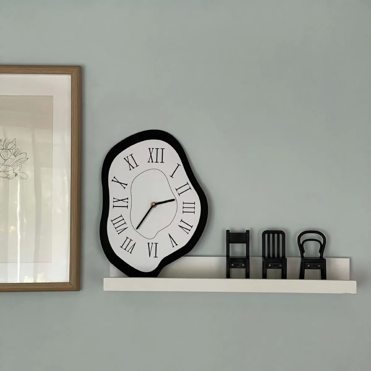 Modern Surrealist Dali Style Melting Wall Clock Acrylic Silent Roman Numeral Decorative Art Clock For Living Room Office