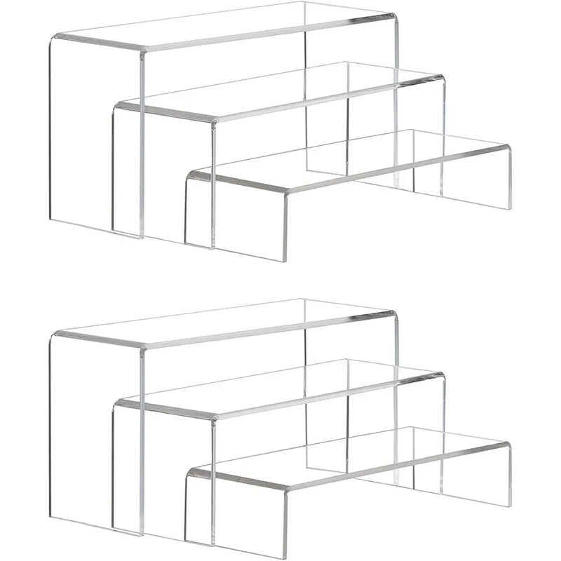 Clear Acrylic Display Risers Nested Showcase Stands For Jewelry Cupcakes Collection Retail Shoes Display Transparent Riser