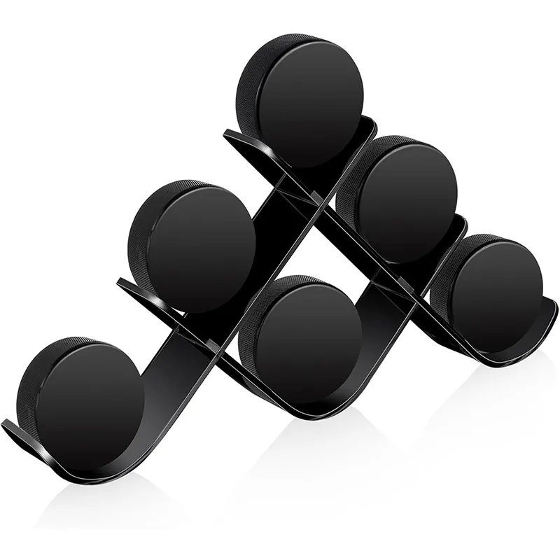 Acrylic Hockey Puck Display Stand Professional Sports Souvenir Memorabilia Holder Tiered Wave Design Desktop Organizer