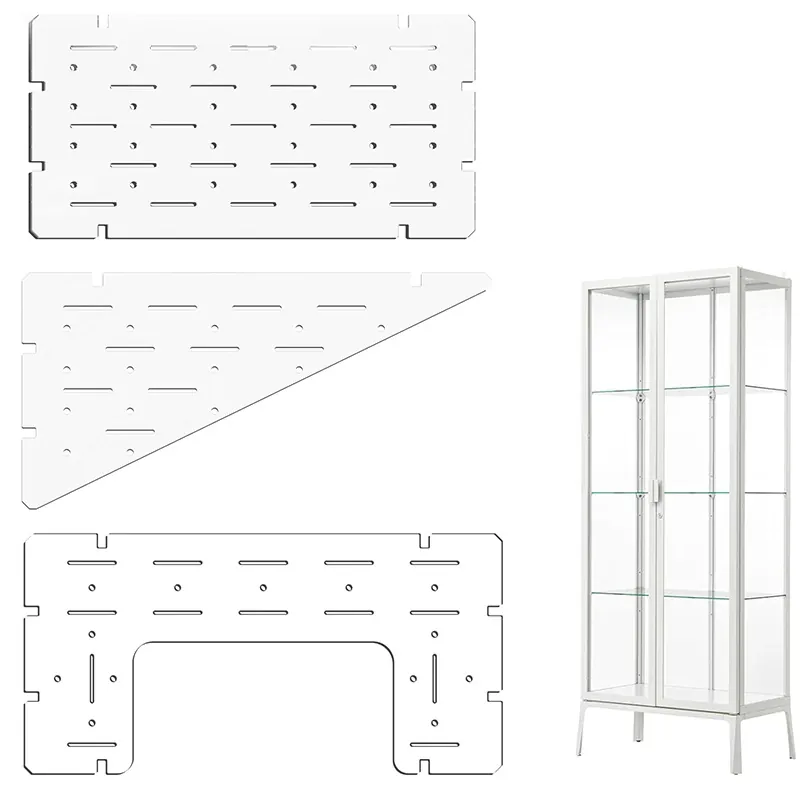 3Pcs Clear Acrylic Shelves Compatible With IKEA Milsbo Tall Cabinet 8mm Thick Heavy Duty Replacement Greenhouse Shelf Set