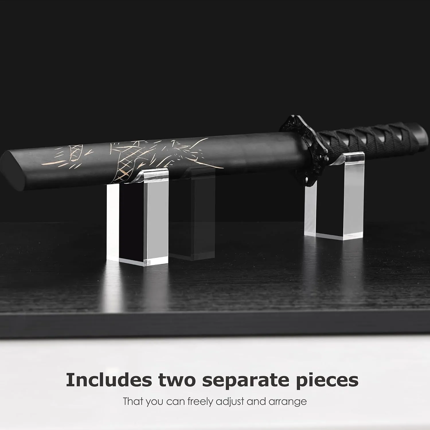 Supporto per Display in Acrilico Trasparente per Spada Laser Supporto Regolabile per Spada Bacchetta Katana Scaffale