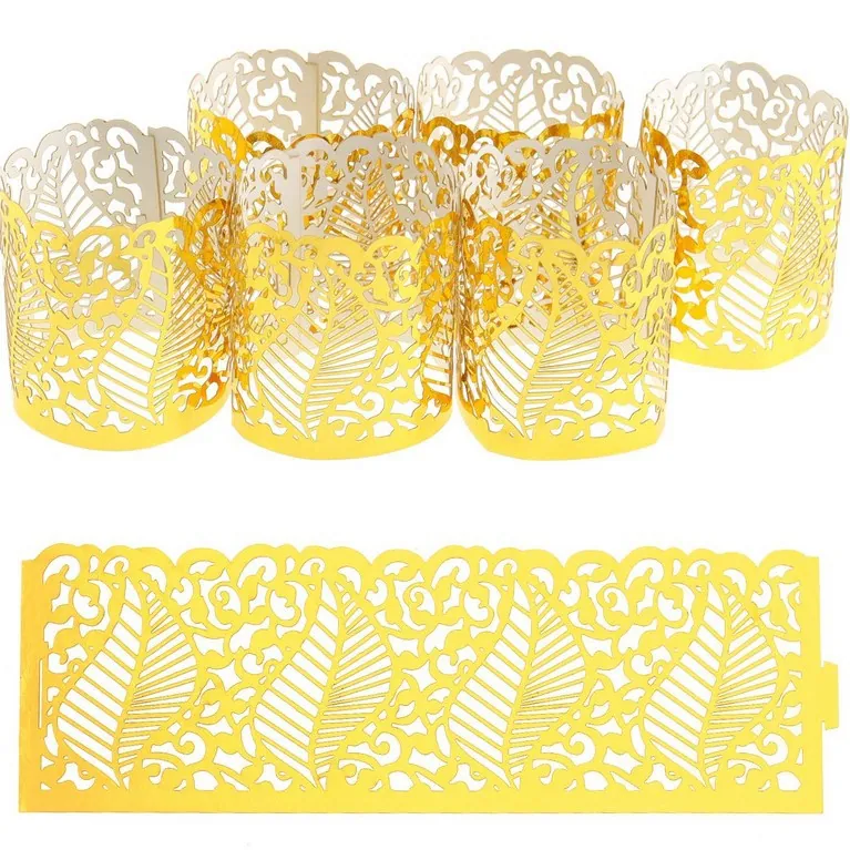 Laser Cut Hollow Paper Tealight Holder Decorative Candle Wrap Lampshade For Wedding Birthday Party Table Decoration