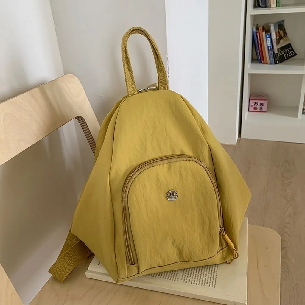 Women Large Capacity Canvas Backpack Trendy Multi Functional Casual Shoulder Crossbody Bag Minimalist Design For Daily Travel School Shopping