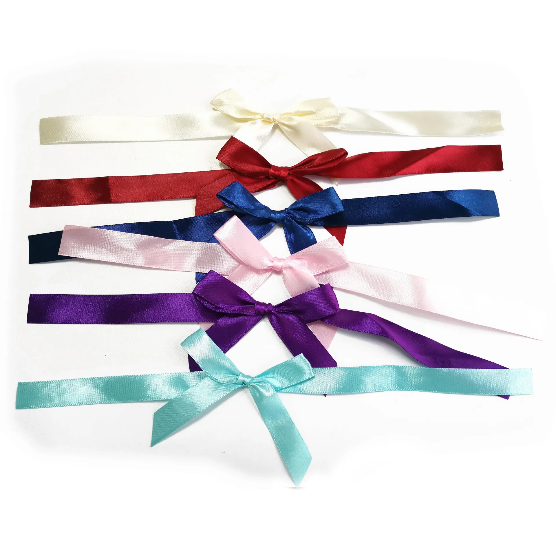 Elegant Satin Polyester Ribbon Bows For Wedding Party Birthday Invitation Card Decoration Handmade DIY Gift Packing Bow Accessory