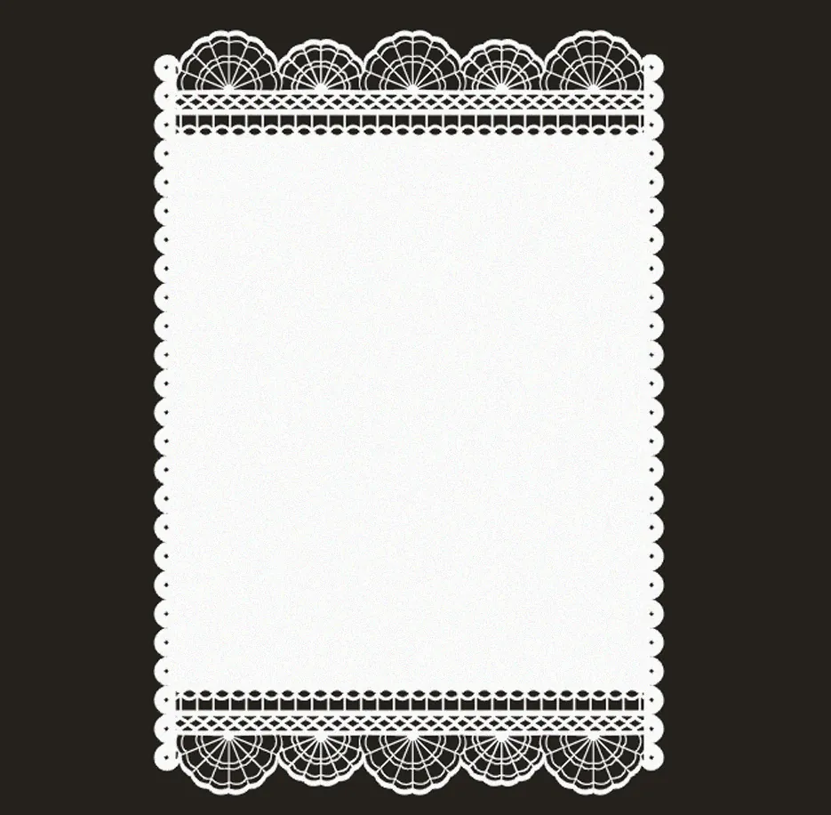Laser Hollow Lace Decorative Card Artificial Pearl Paper Rectangular Invitation Base For Wedding Birthday DIY Scrapbooking Handbook Retro