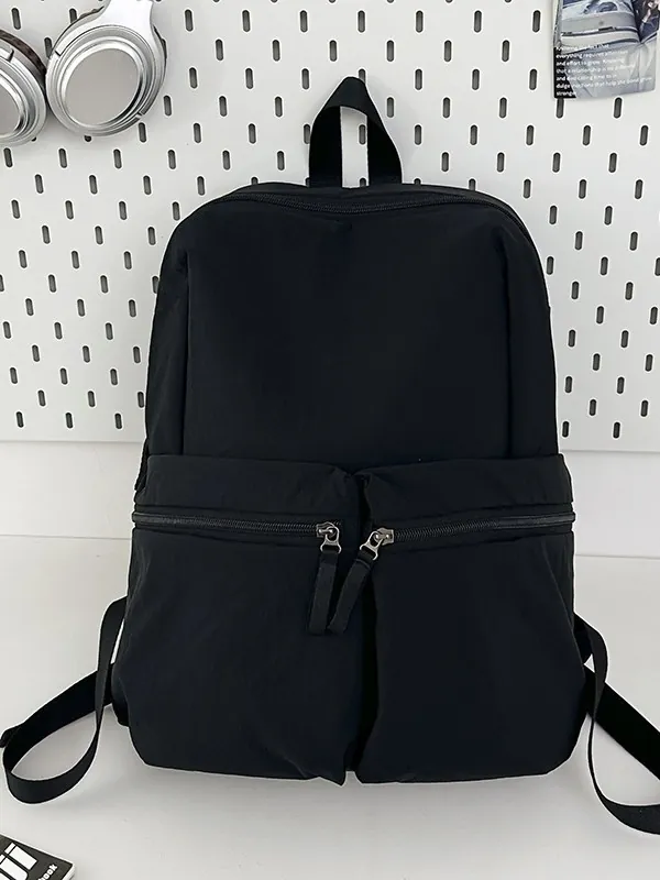 Large Capacity Casual Nylon Backpack For College Students Waterproof Lightweight Travel Laptop Bag With Multiple Pockets Multi Color
