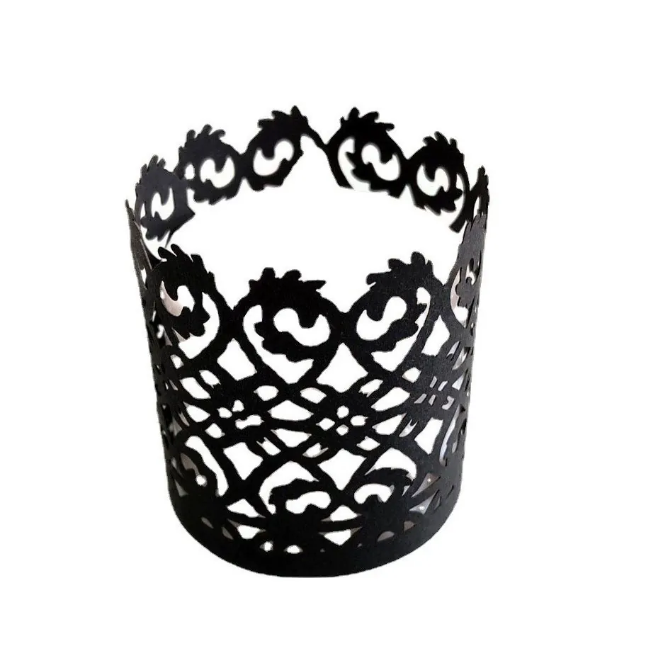 Laser Cut Hollow Cupcake Wrappers Paper Candle Lampshade For LED Tea Lights Wedding Birthday Party Table Decoration