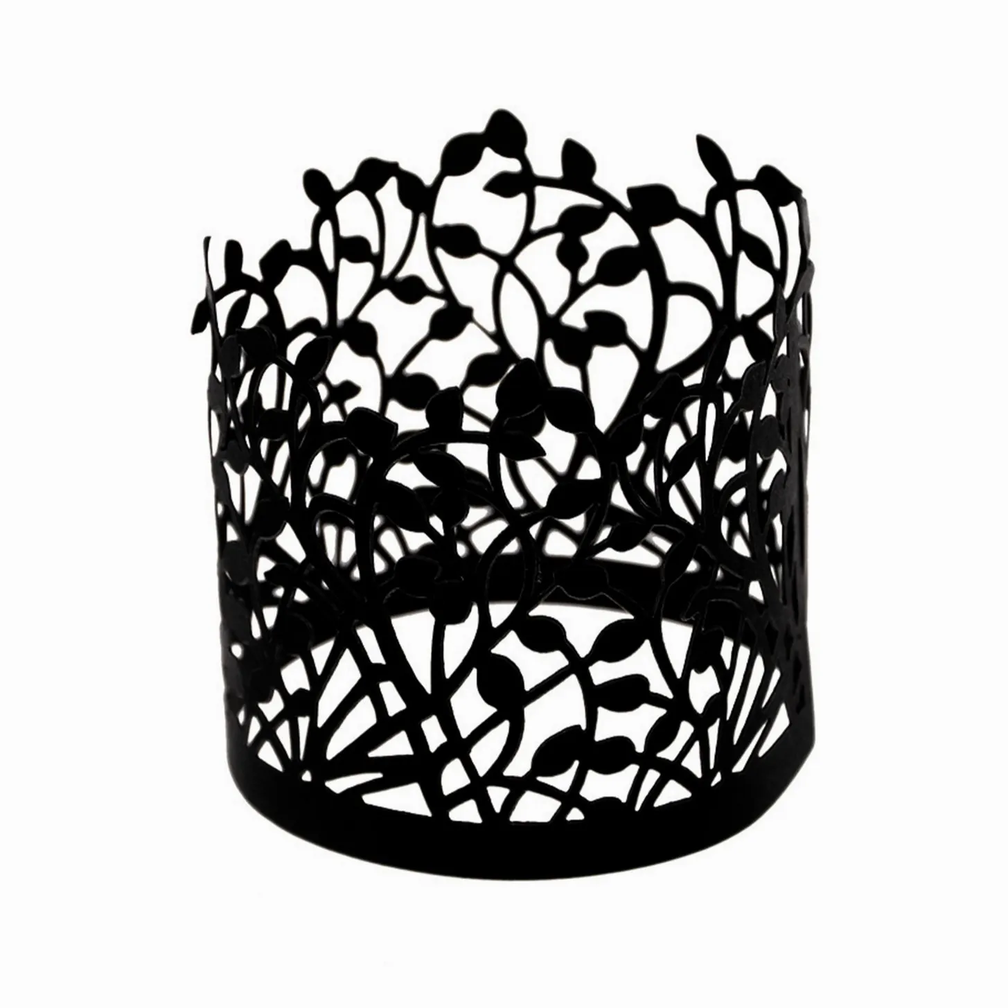 Involucri per Candele in Carta Perla Artificialta Taglio Laser Motivo a Foglia Traforato Coperture per Candele LED Per Matrimonio