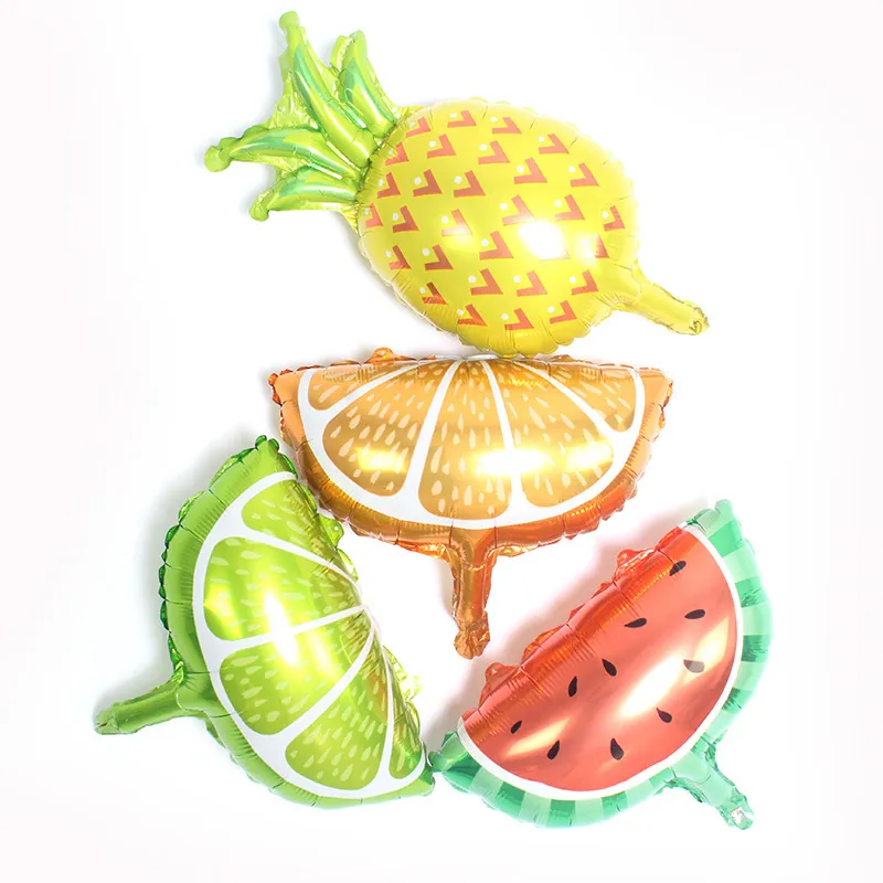 Fruit Shape Aluminum Foil Balloons Mini Watermelon Pineapple Lemon Orange Pattern For Birthday Celebration Party Decorations Kids Favors