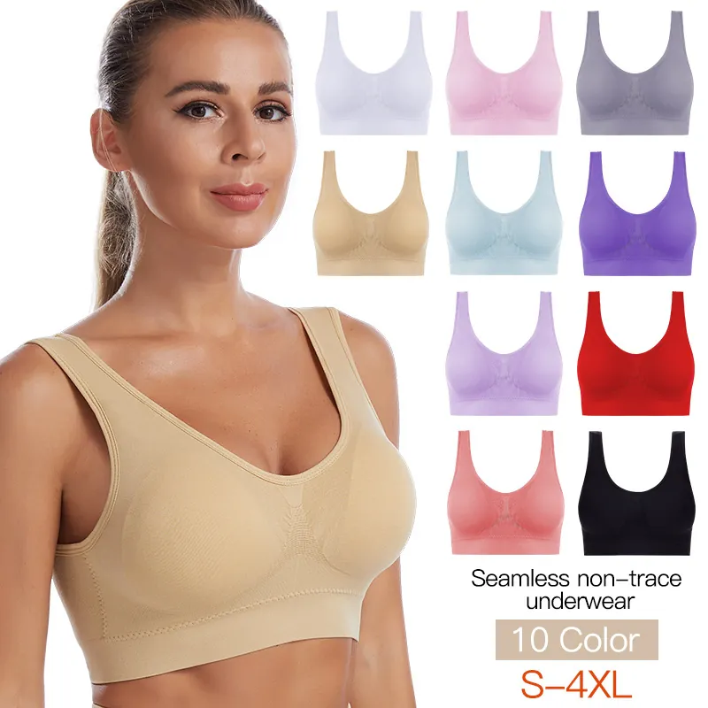 Nahtloser Sport-BH Für Damen Stoßfest Atmungsaktiv Push-Up Yoga Weste Gestreift Hochelastisch Ohne Bügel Komfort Top