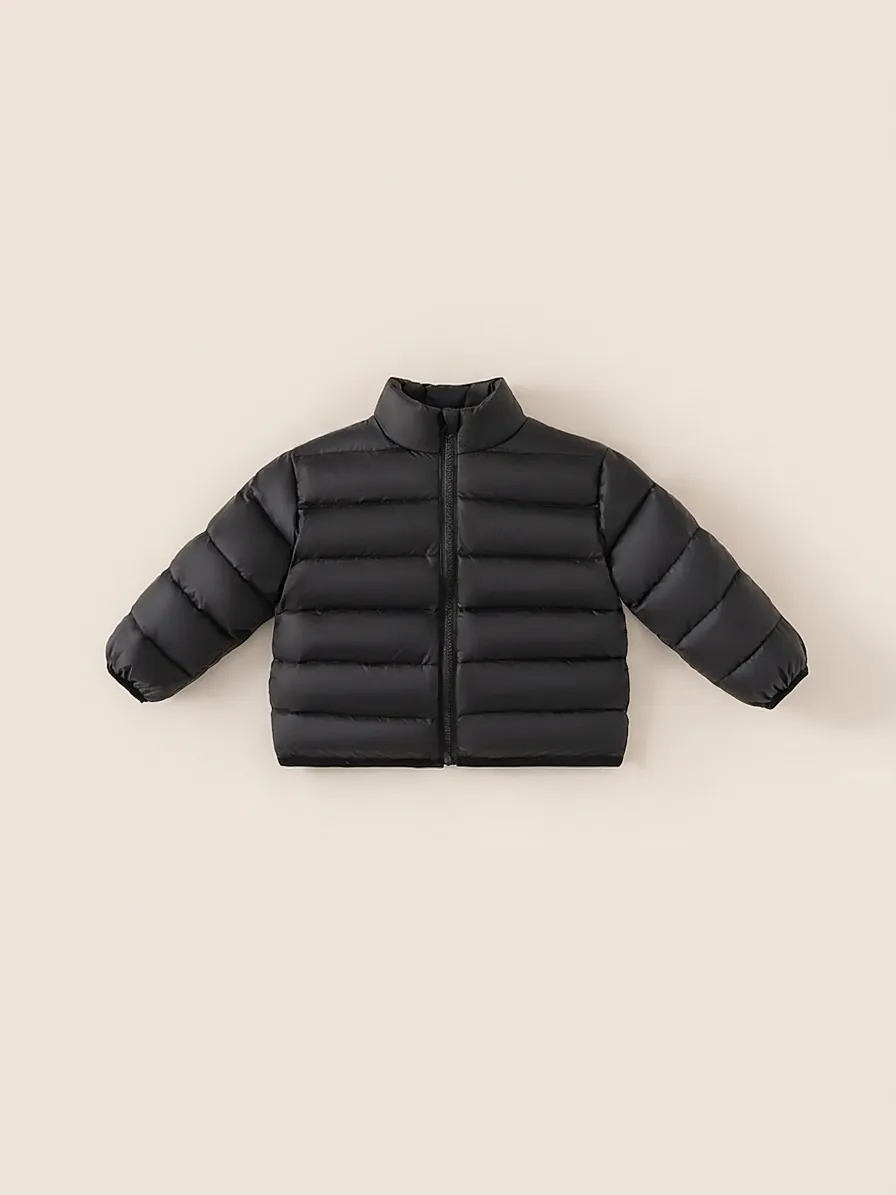 Doudoune Légère en Duvet de Canard Blanc pour Enfants Col Montant Coupe-vent Chaud Manteau pour Garçons Filles Matelassé