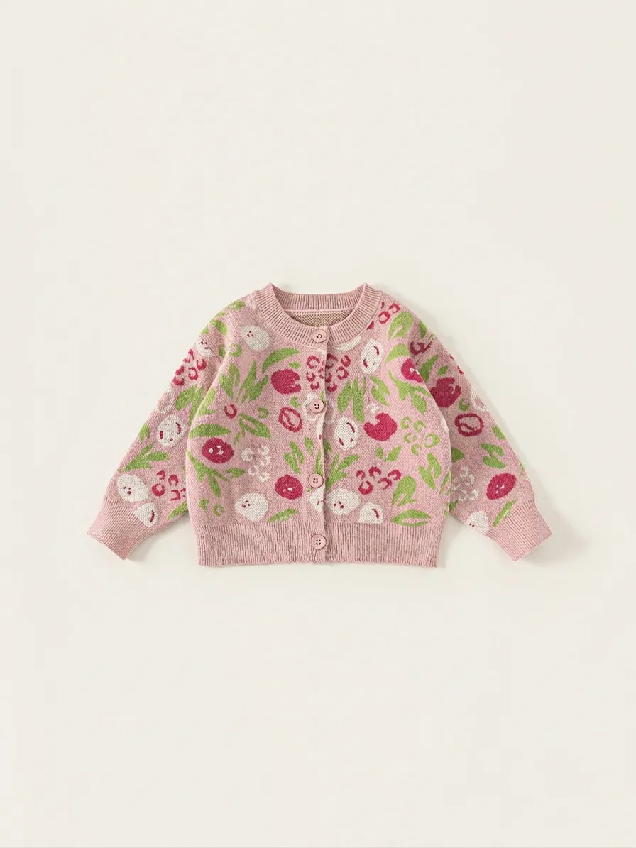 Mädchen Casual Blumen Strickjacke Und Herz Bestickte Jeans Zweiteiler Kleidung Set Rosa Blau Frühling Herbst Outfit