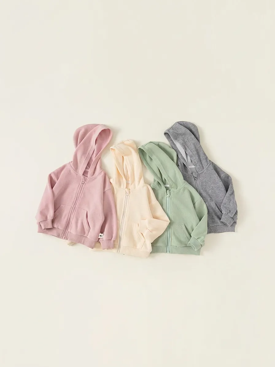 Veste à Capuche Enfants Mélange Coton Polyester Top Et Pantaloni Manches Longues Polaire Pour Garçons Filles Vêtements Quotidiens