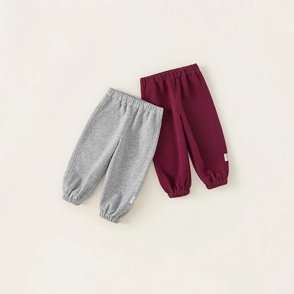 Pantalon de Jogging Sportif en Mélange de Coton pour Enfants Taille Élastique Poignets Nervurés Pantalon de Jogging pour Garçons Filles Tout-petits Décontracté
