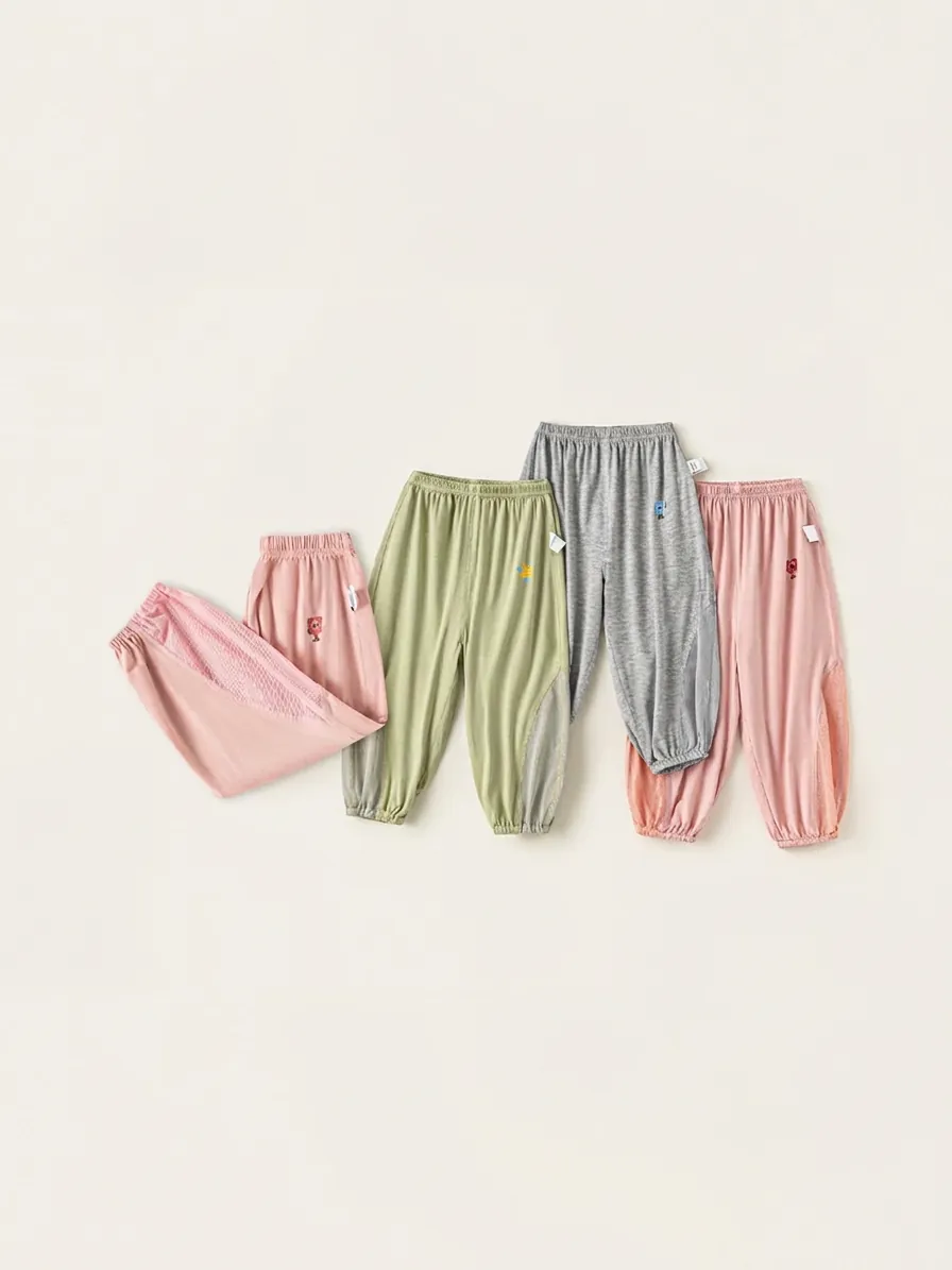 Kids Anti Mosquito Pants Lightweight Mesh Breathable Viscose Casual Long Trousers For Boys Girls Children Summer Trousers