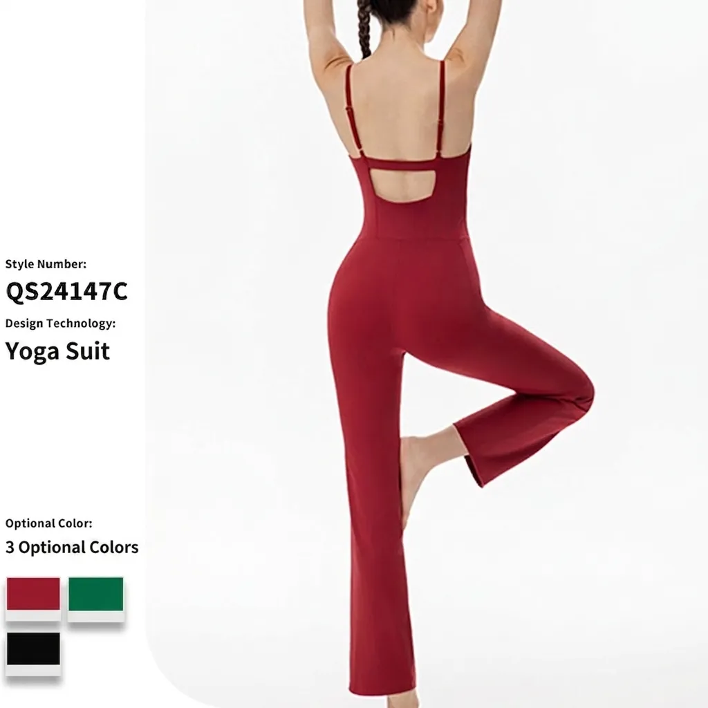 Women's Backless Yoga Jumpsuit Nylon Spandex Slim Fit Athletic Bodysuit For Fitness Running Yoga Workout One Piece Sportswear