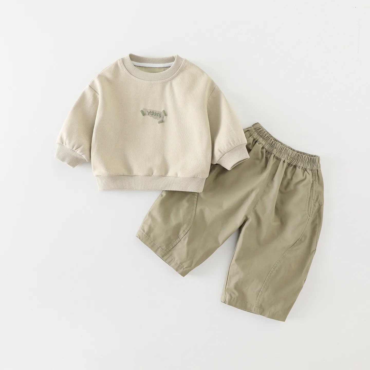 Korean Style Baby Boys Autumn Long Sleeve Sweatshirt Pants Two Piece Set Cotton Blend Casual Outfit Toddler Clothes