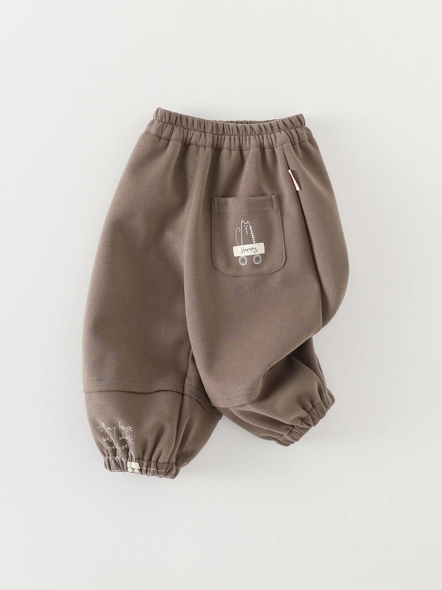 Toddler Boys Casual Cotton Blend Sweatpants Cute Cartoon Cat Print Elastic Waist Loose Cuffed Hem Sporty Jogger Pants