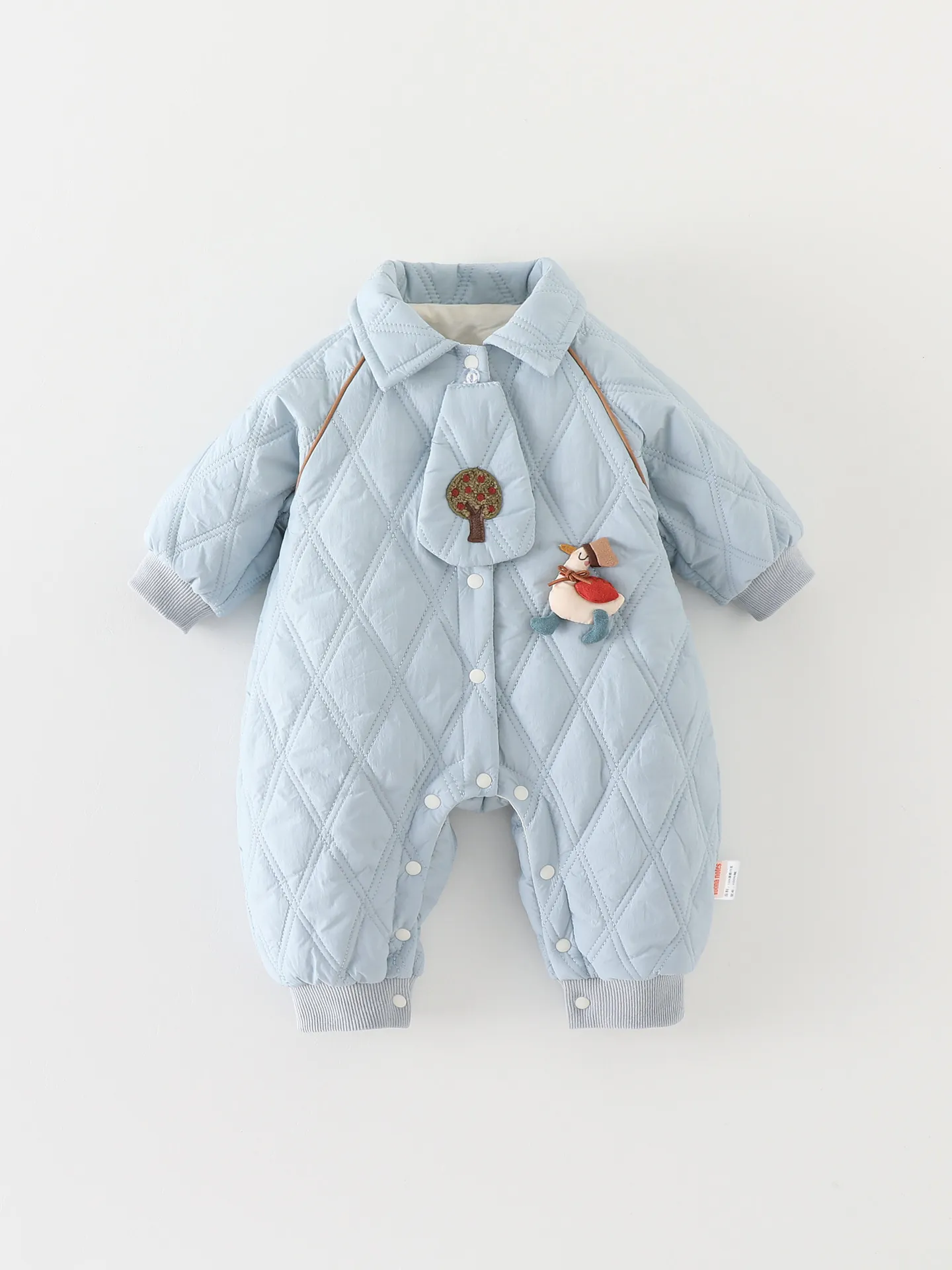 Infant Quilted Cotton Padded Romper Winter Thick Warm Baby Jumpsuit For Newborn Boys Girls Autumn Winter Outdoor Wear