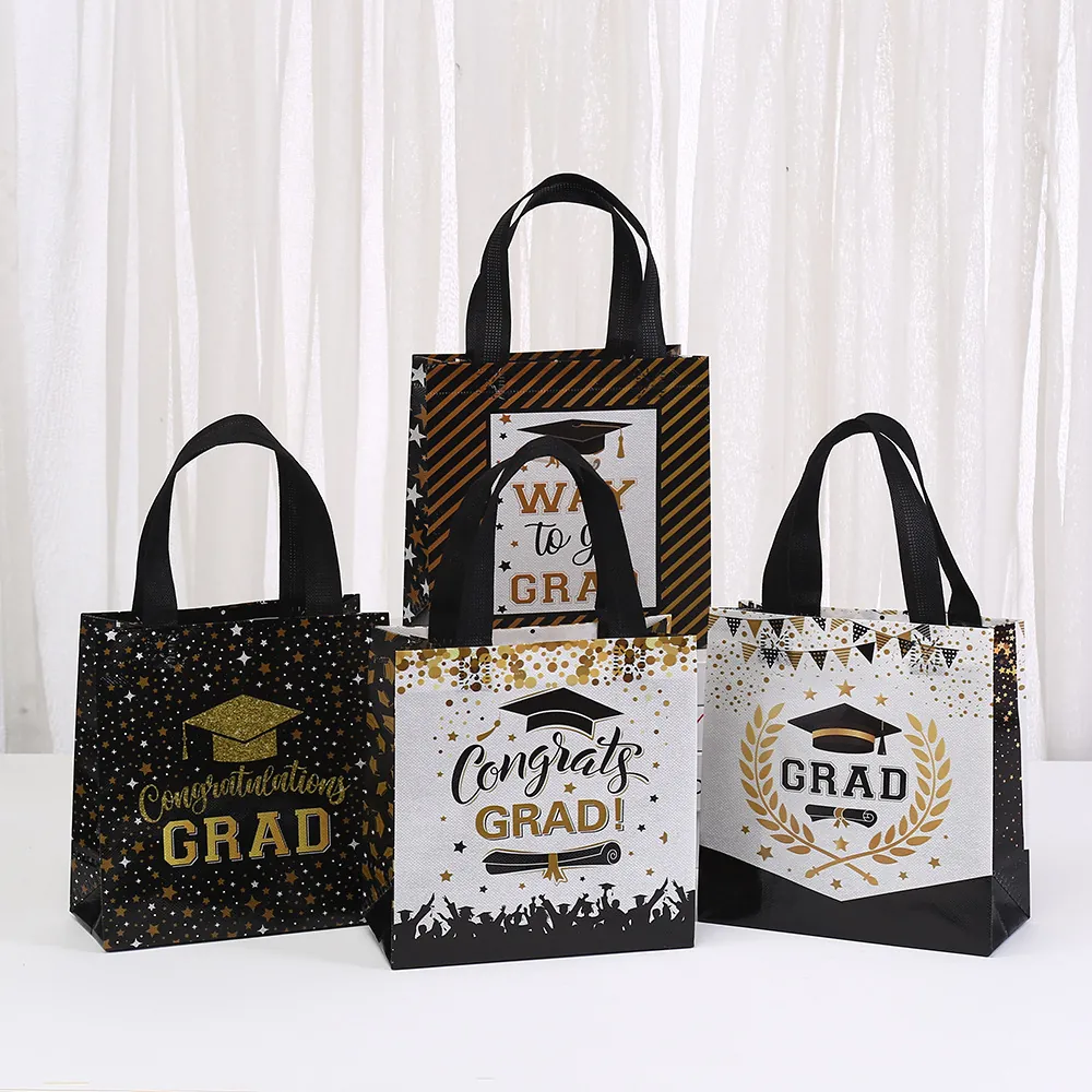 Graduation Party Gift Bag Non-woven Congratulations Grad Tote Bag With Handle For Party Favors Celebration Gift Packaging