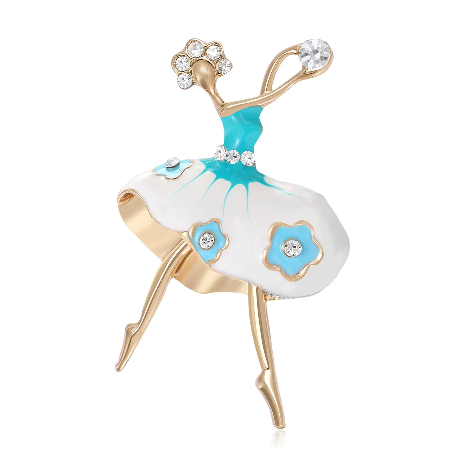 Elegante Balletmeisje Brosche Legering Emaille Strass Danseres Speld Voor Dames Bruiloft Banket Mode Sieraden Accessoires Cadeau