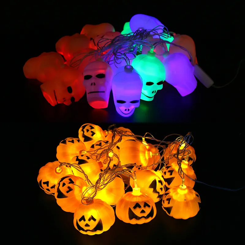 Halloween LED String Lights Pumpkin Skull Shaped Fairy Lights For Haunted House Bar Party Indoor Outdoor Decor Plug In Lamp