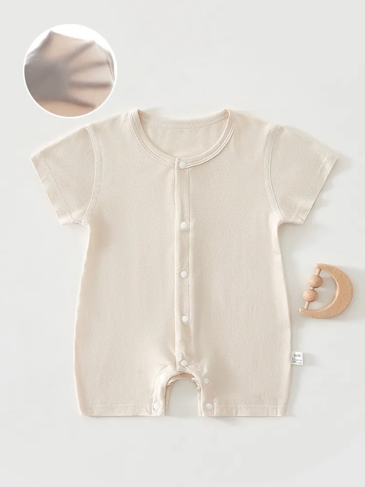 Infant Summer Modal Short Sleeve Romper Boneless Seamless Jumpsuit Newborn Baby Soft Breathable A-Class One-Piece Outfit