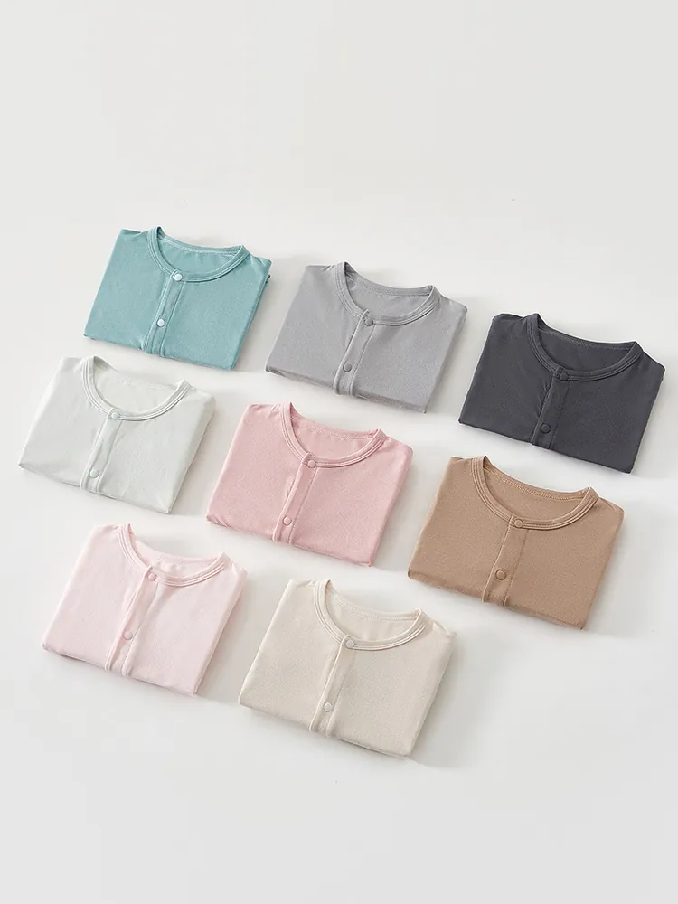 Newborn Baby Modal Short Sleeve Romper Ultra-Thin Breathable Seamless Infants Jumpsuit Solid Color Summer Climbing Clothes