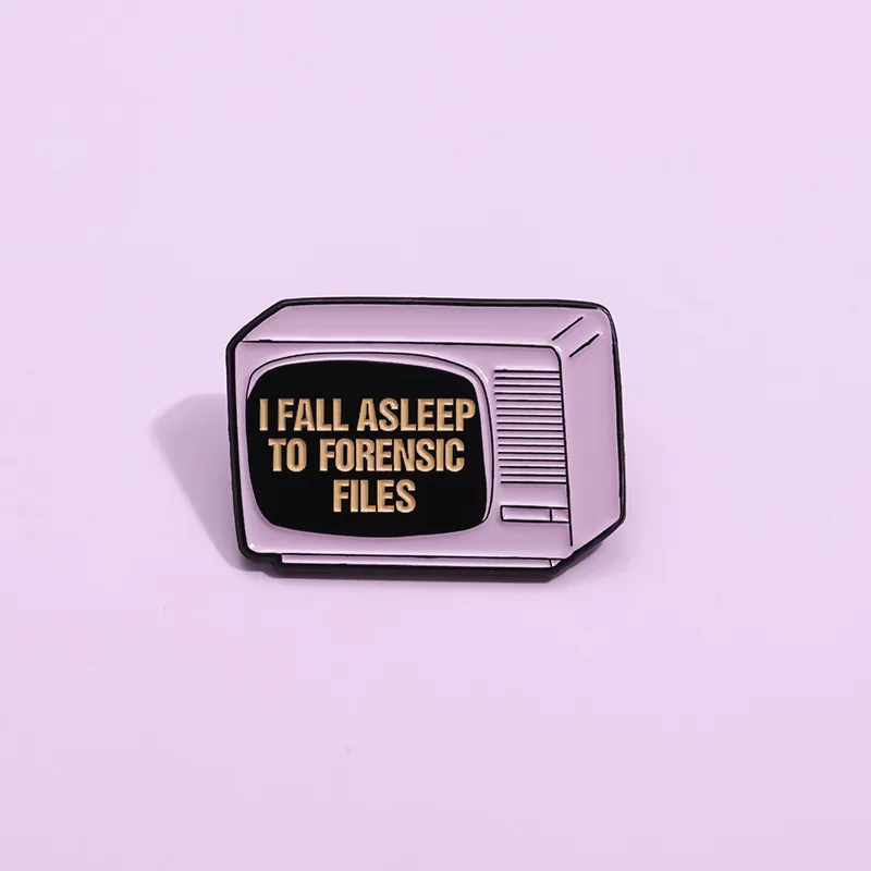 Retro TV Shape Enamel Pin Alloy Brooch Personalized Text Badge For Clothing Bags Hats Jewelry Accessories