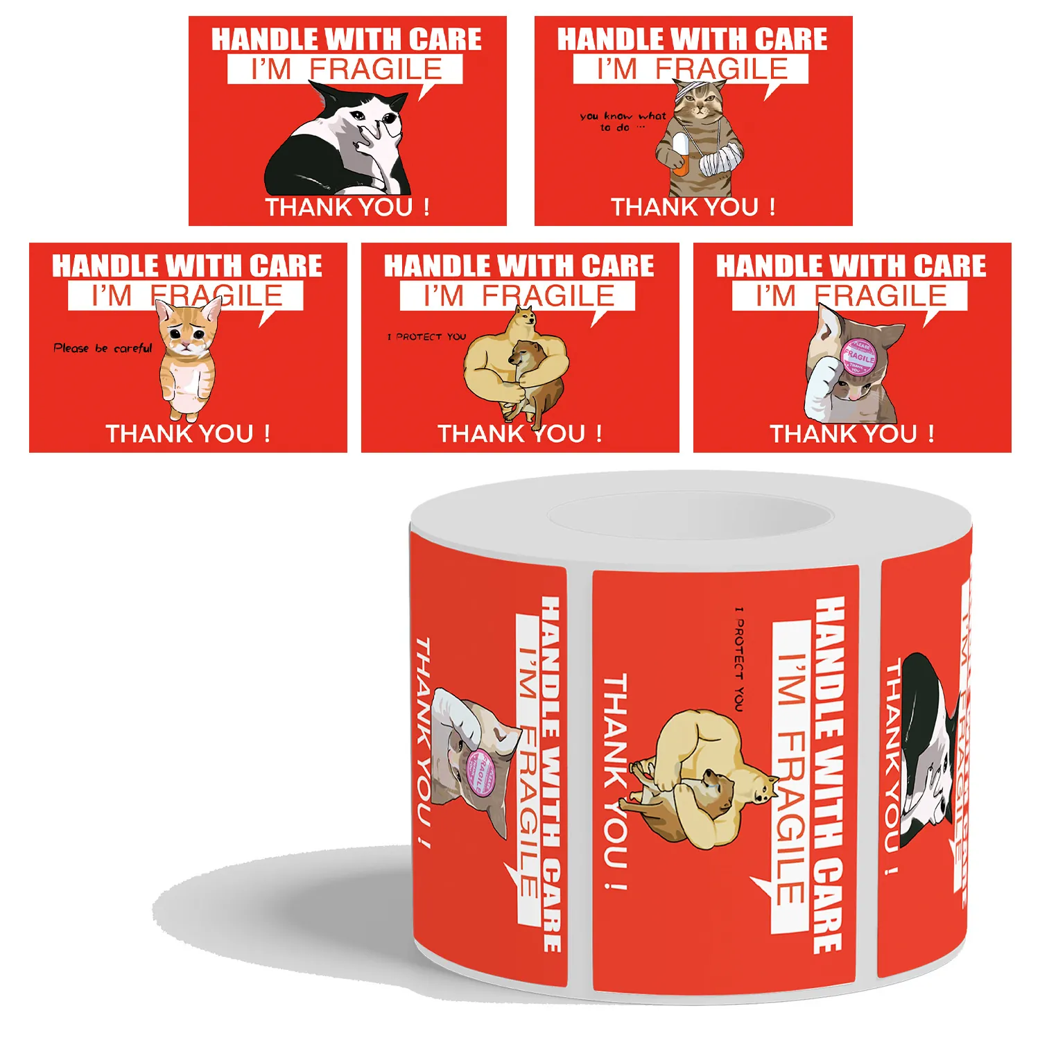 Grappige Breekbare Waarschuwingsstickers Meme Waterdichte Zelfklevende Etiketten Voor Verzenddozen
