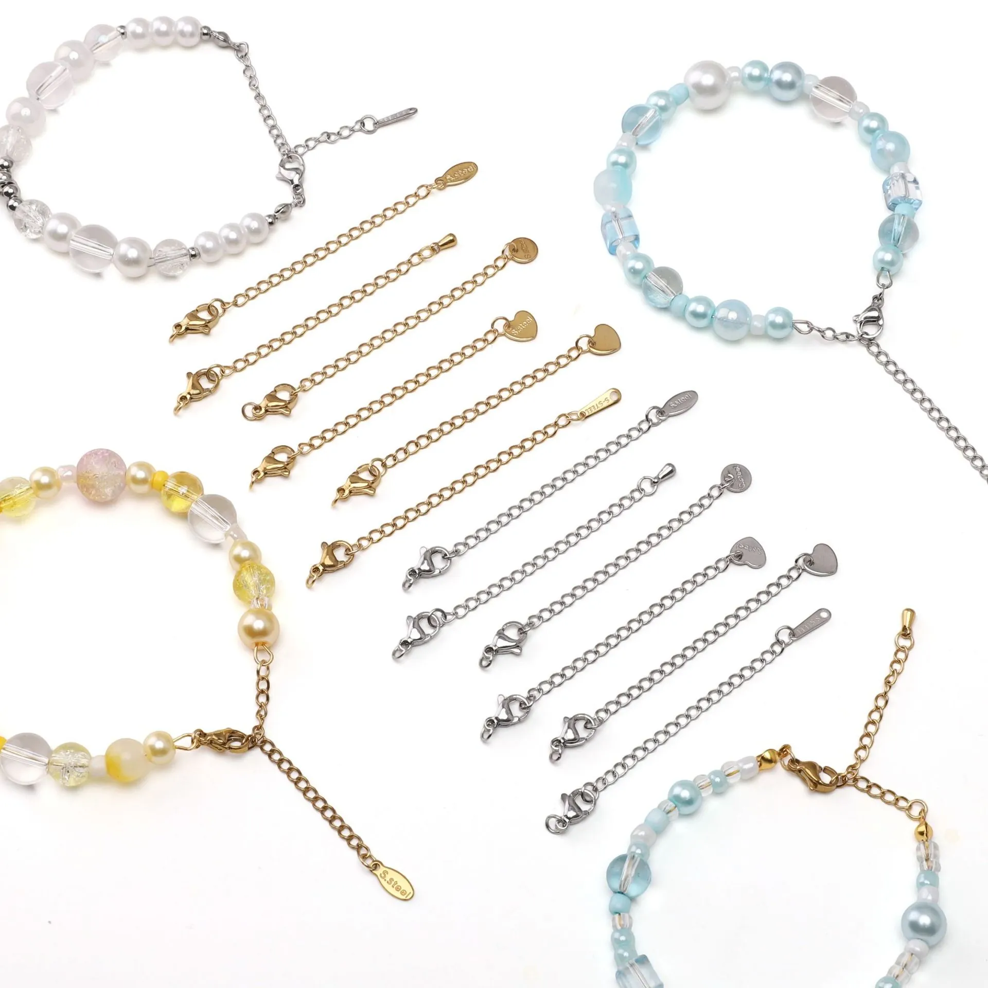 Roestvrij Stalen Verlengketting Karabijnhaak Sieraden Onderdelen DIY Armband Ketting Verstelbare Ketting Goud Zilver Kleur