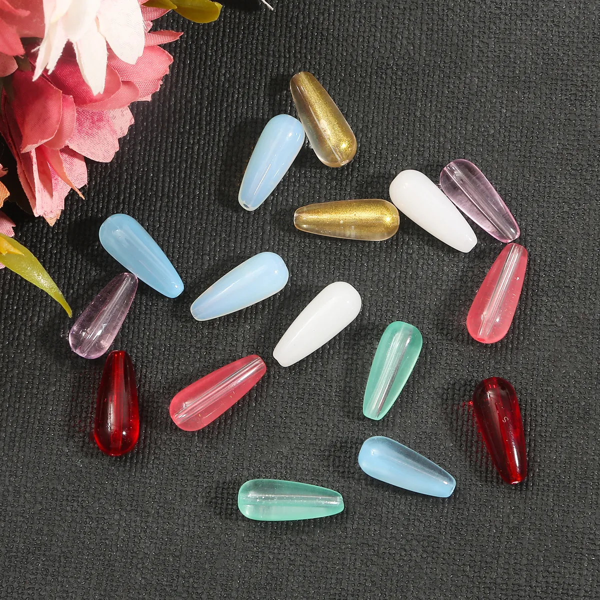 Teardrop Glass Beads Smooth Straight Hole DIY Jewelry Making Materials For Hairpins Earrings Necklaces Craft Accessories