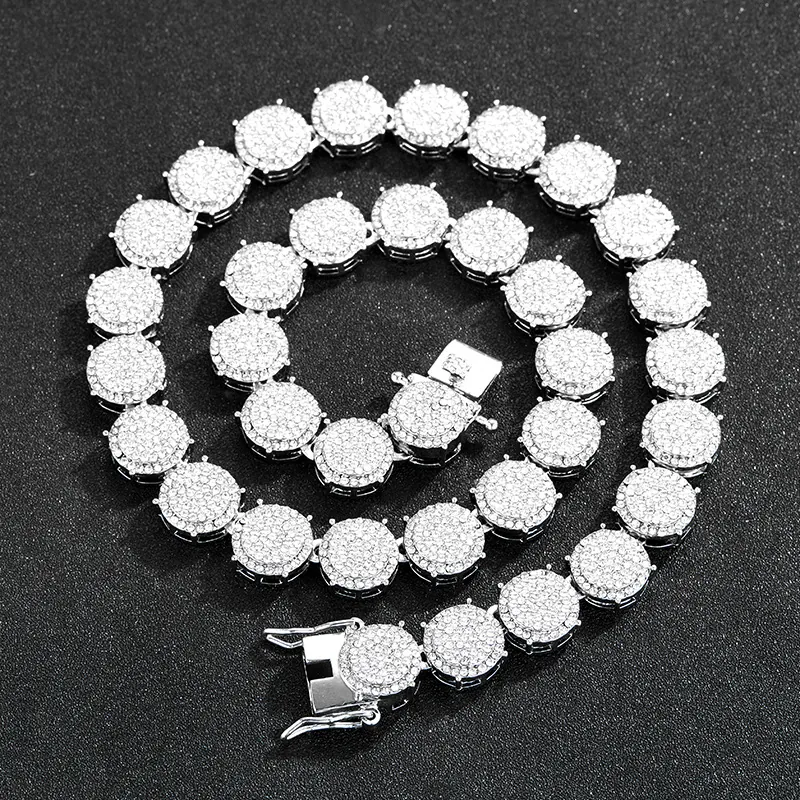 Collana Bracciale a Catena Miami Cuban Link Hip Hop Iced Out in Lega con Strass per Uomo Donna Gioielli Streetwear